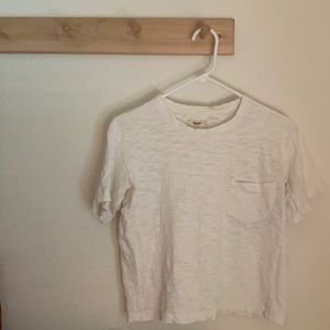 Madewell slub crop pocket tee